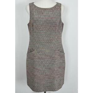 Brooks Brothers Ponte Tweed Sheath Dress Quiet Luxury Tailored Mod 60s Scandi 14